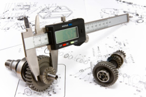 The electronic exact calliper is ready to measurement